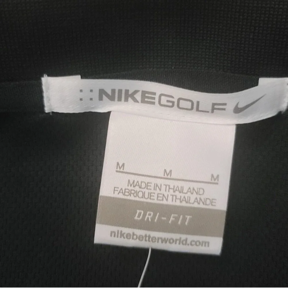 Nike Golf Dri-Fit Black Polo Shirt Logo Mini Mobile Company